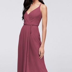 David’s bridal  double strap georgette wrap dress